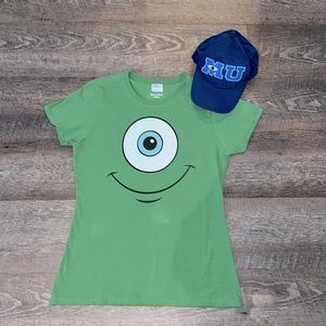 Mike wazowski Disney Tee shirt and Monsters University Hat